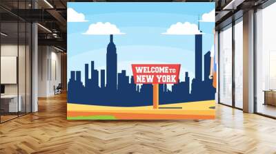 flat illustration welcome to united states, vector illustration Wall mural