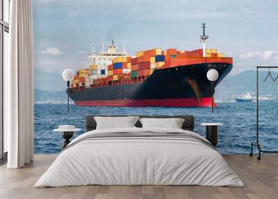 commercial cargo ship carrying containers Wall mural