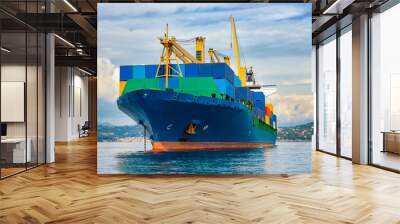 commercial container ship Wall mural