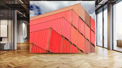 containers in logistics harbor Wall mural