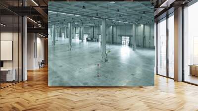 empty large modern warehouse, industrial area or factory Wall mural