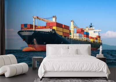 logistics and transportation of international container cargo ship Wall mural