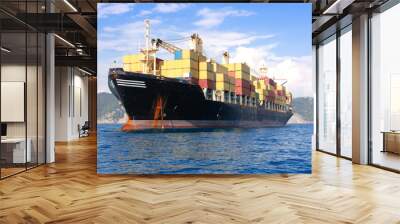 transportation, containers ship Wall mural