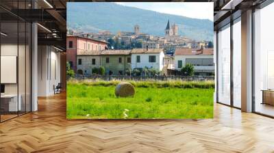 View of Spello, an Italian ancient city known as city of flowers. It is famous for 