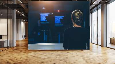 tv presenter preparing to live streaming video Wall mural