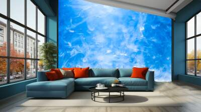 blue paint in water on background Wall mural