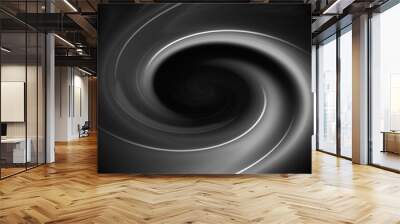 white spiral on a black background Wall mural