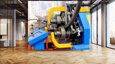 Industrial machine for bending steel pipes and metal rods. Pipe bending machine Wall mural