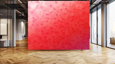 Valentines day background with hearts in red color shades. Wall mural