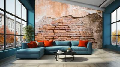 Old orange brick wall in antiquity Wall mural