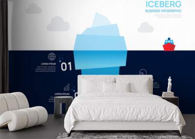 Iceberg infographic template for business. Modern 4 steps to success. Presentation slide template, digital marketing data, presentation vector infographics. Wall mural