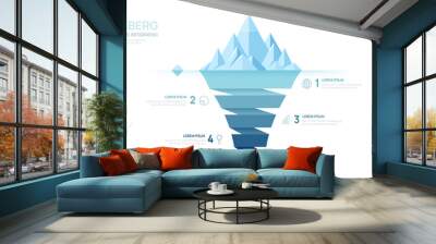 Iceberg infographic template for business. Modern 5 steps vector infographics. Wall mural