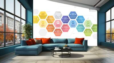 Infographic hexagon diagram 12 steps template for business, presentation vector infographics. Wall mural