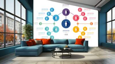 Infographic template for organization chart with business avatar icons. vector infographic for business. Wall mural