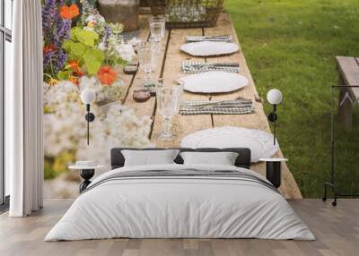 Garden dinner party Wall mural