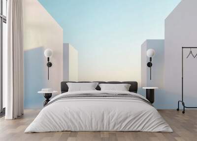 Abstract 3d rendering minimalist style architectural space scene Wall mural