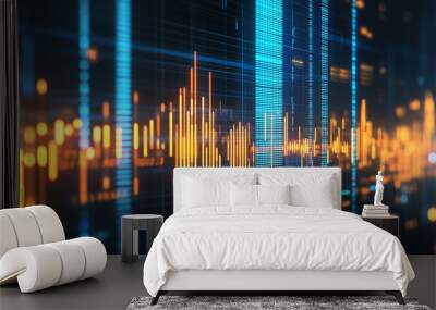 Abstract stock chart Wall mural