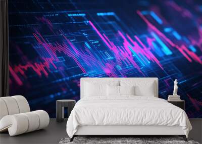 Abstract stock chart Wall mural