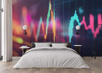 Abstract stock chart Wall mural