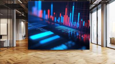 Abstract stock chart Wall mural