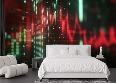 Stock trend chart, technology trend line chart Wall mural