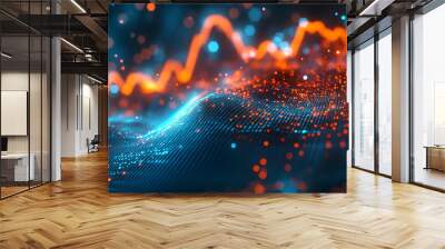 Stock trend chart, technology trend line chart Wall mural