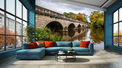 The five arch bridge in Virginia Water, UK. Wall mural