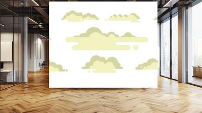 Flat Clouds Icons Wall mural