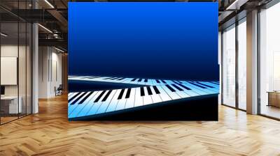 Abstract illustration piano keyboard with blue background Wall mural