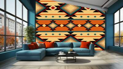 American Southwest design style in a seamless repeat pattern - Vector Illustration Wall mural