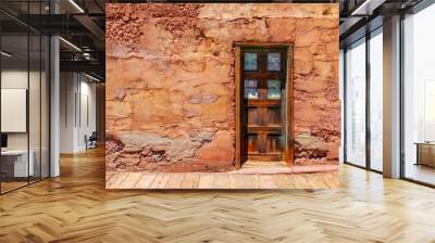 Old western rustic style door and wall Wall mural