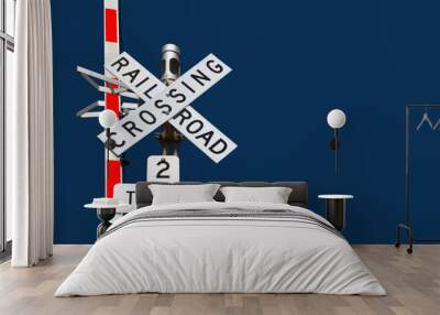 Railroad Crossing Sign Wall mural