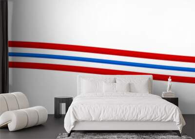 Red, white, and blue star with waved stripes - Graphic Illustration Wall mural