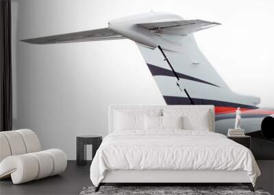 Executive aircraft tail over white background Wall mural