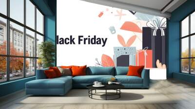 Black Friday sale with gifts and decorations Wall mural