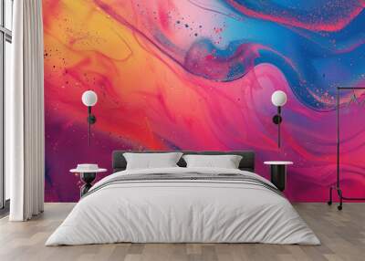 A Mesmerizing 3D Abstract Multicolor Visualization of thin glowing lines Wall mural