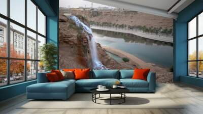 Wadi Namar waterfall in Riyadh, Saudi Arabia Wall mural