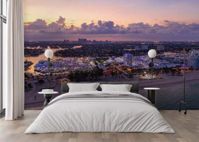 Sunset Fort Lauderdale Beach and boat show 2019 Wall mural