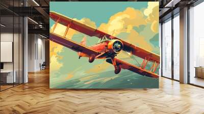 Passenger jet airplane transportation flight aircraft Wall mural