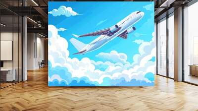 Passenger jet airplane transportation flight aircraft Wall mural