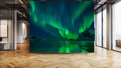 Northern Lights Beach Wall mural