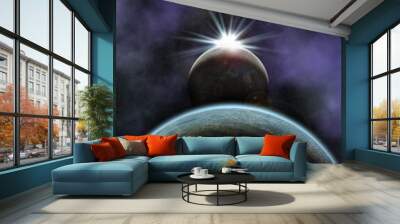 planet with moon Wall mural