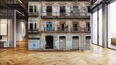 A facade of a Cuban residential facade                 Wall mural