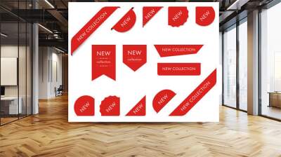 New tag ribbon and banner vector. Wall mural