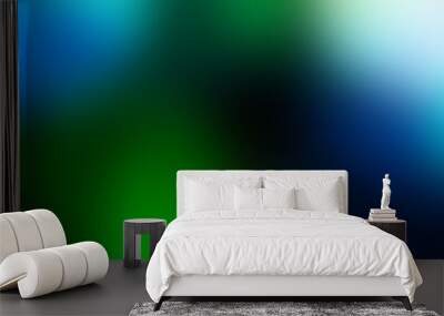 Blurred blue and green color background. Gradient, smooth gradation bright design. Template concept photo Wall mural