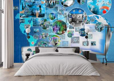 images and monitor Wall mural