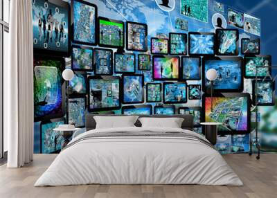 wall of tablets Wall mural