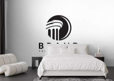 Justice pillar logo, law pillar, rome column in flat design style Wall mural