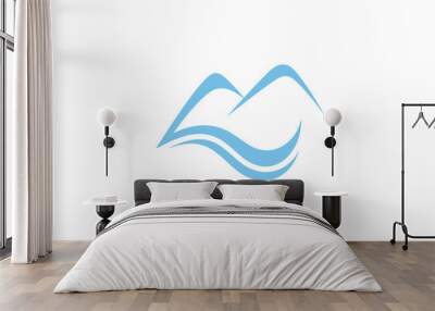 mountain and waves simple logo design Wall mural