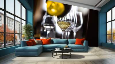 white wine glass - close up scene Wall mural